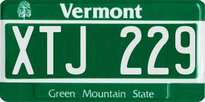 VT license plate XTJ229