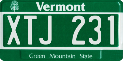 VT license plate XTJ231