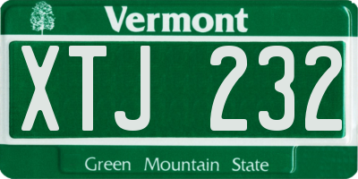 VT license plate XTJ232
