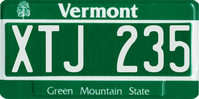 VT license plate XTJ235