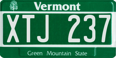 VT license plate XTJ237