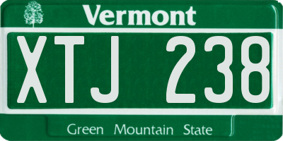 VT license plate XTJ238