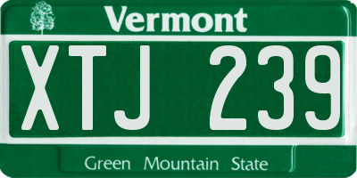 VT license plate XTJ239