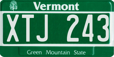 VT license plate XTJ243