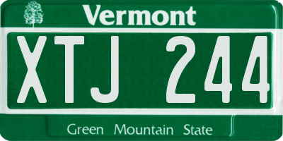 VT license plate XTJ244