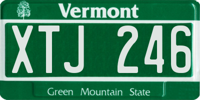 VT license plate XTJ246
