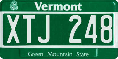 VT license plate XTJ248