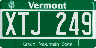 VT license plate XTJ249