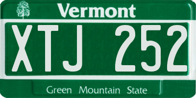 VT license plate XTJ252
