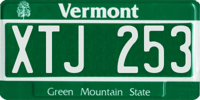 VT license plate XTJ253