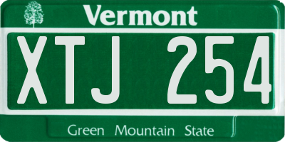 VT license plate XTJ254