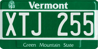 VT license plate XTJ255
