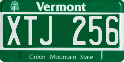 VT license plate XTJ256