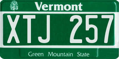 VT license plate XTJ257