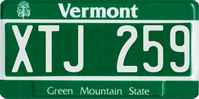VT license plate XTJ259