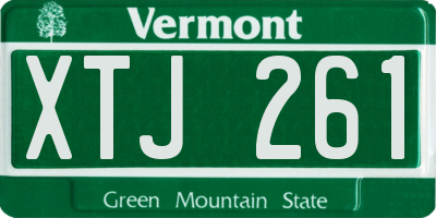 VT license plate XTJ261