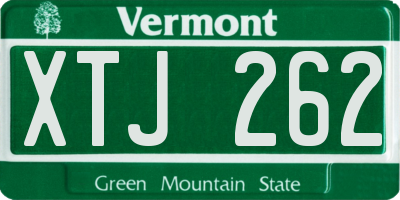 VT license plate XTJ262