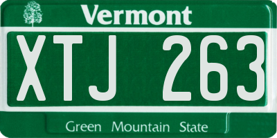 VT license plate XTJ263