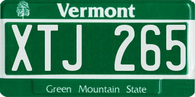 VT license plate XTJ265