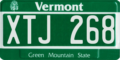 VT license plate XTJ268