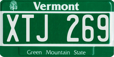 VT license plate XTJ269