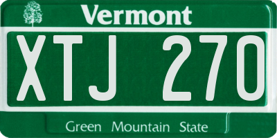 VT license plate XTJ270