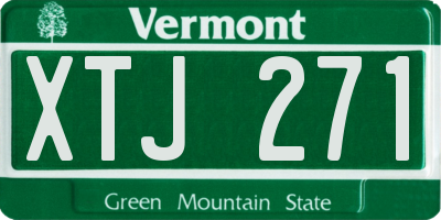 VT license plate XTJ271