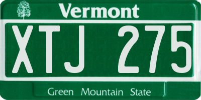 VT license plate XTJ275
