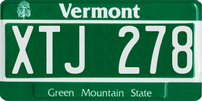VT license plate XTJ278