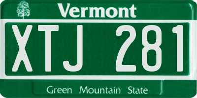 VT license plate XTJ281