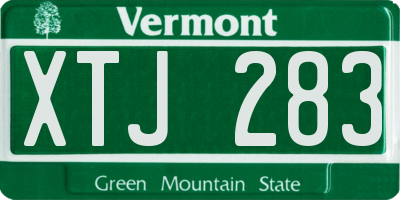 VT license plate XTJ283