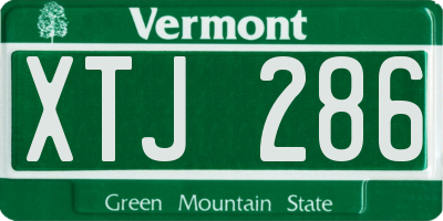VT license plate XTJ286