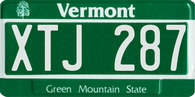 VT license plate XTJ287