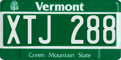 VT license plate XTJ288
