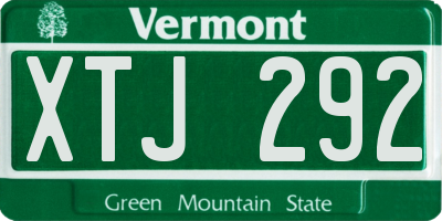 VT license plate XTJ292