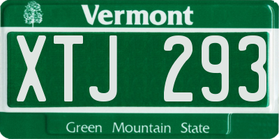 VT license plate XTJ293