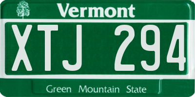 VT license plate XTJ294