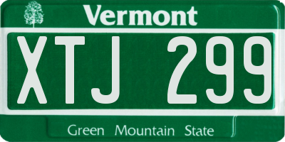 VT license plate XTJ299