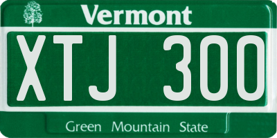 VT license plate XTJ300