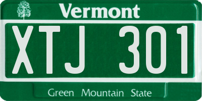 VT license plate XTJ301