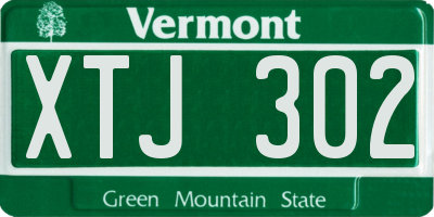 VT license plate XTJ302