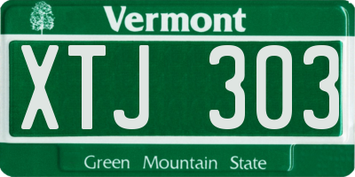 VT license plate XTJ303