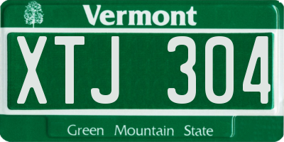 VT license plate XTJ304