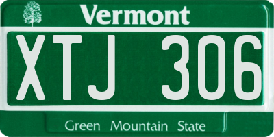 VT license plate XTJ306