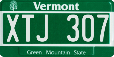 VT license plate XTJ307