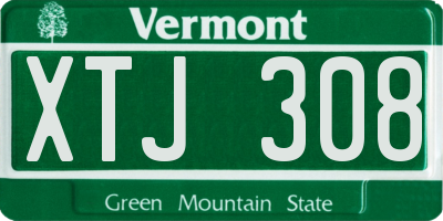 VT license plate XTJ308