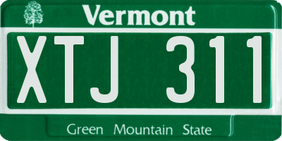 VT license plate XTJ311