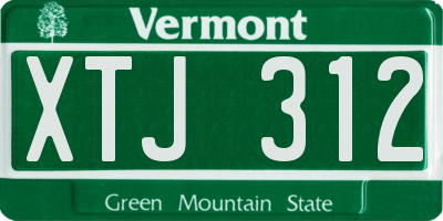 VT license plate XTJ312