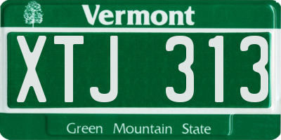 VT license plate XTJ313