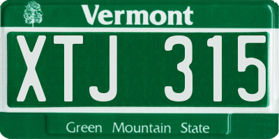 VT license plate XTJ315